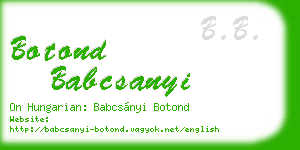 botond babcsanyi business card